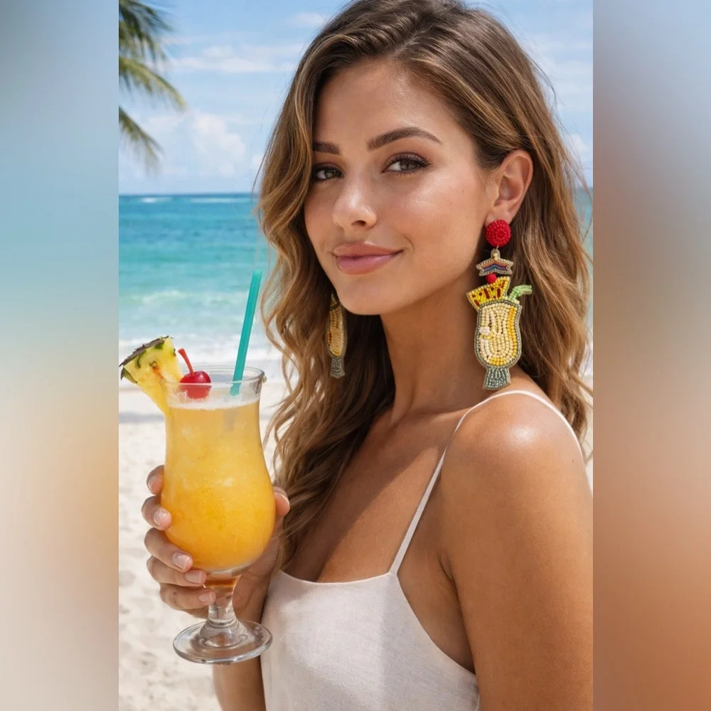 Cocktail Summertime Boutique Earrings - Picture 1 of 4